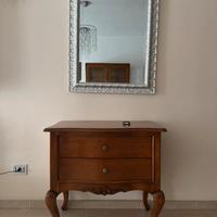 Consolle in legno con vetro