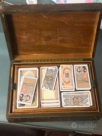 Cofanetto carte da poker fiches vecchie lire