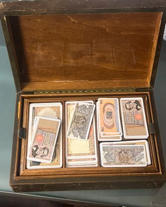 Cofanetto carte da poker fiches vecchie lire