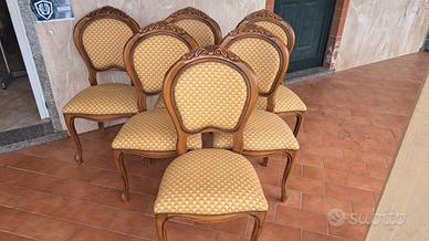 sedie anni 80 in noce  6 pezzi