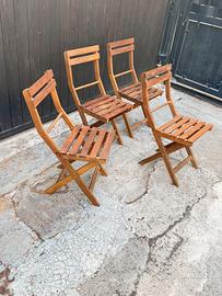 Set di 4 sedie pieghevoli, anni '80