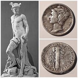 USA 1 dime, 1944, Libertà con testa alata (Mercuri