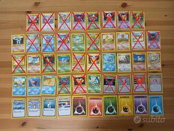 Lotto Carte Pokemon non holo Set Base