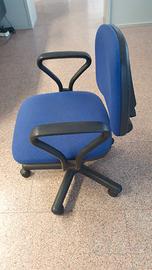 poltroncina ufficio tess. blu girevole
