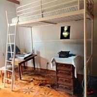 Letto a soppalco singolo in metallo bianco, Ikea 