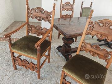 Tavolo e sedie LEGNO MASSELLO 