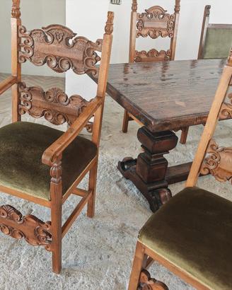 Tavolo e sedie LEGNO MASSELLO 