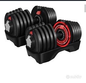 due manubri da 2/40 kg regolabili mai utilazzati