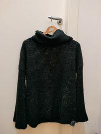 Maglione nero laminato, marca Kartika