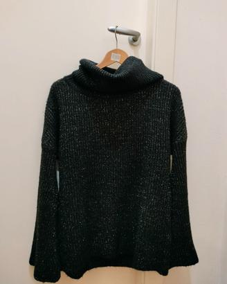 Maglione nero laminato, marca Kartika