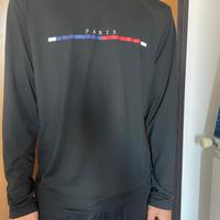 Maglia manica lunga nera con scritta da uomo