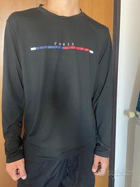 Maglia manica lunga nera con scritta da uomo
