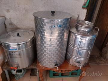 contenitori inox olio vino