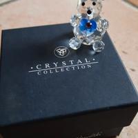 Orsetto in cristallo con cuore blu