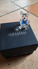 Orsetto in cristallo con cuore blu