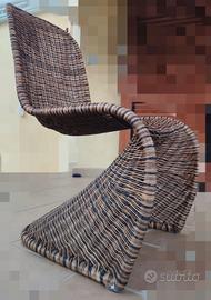 4 sedie in rattan