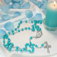 rosario cattolico turchese 