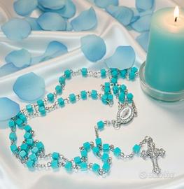 rosario cattolico turchese 