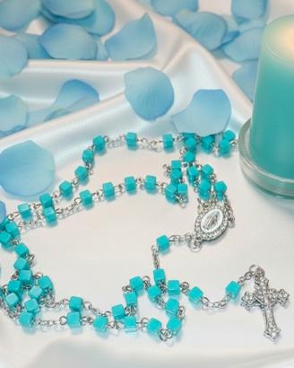 rosario cattolico turchese 