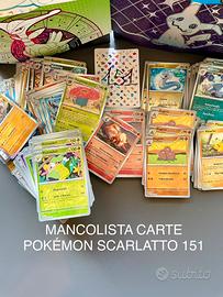 Completo Mancoliste Pokemon SCARLATTO PREMIUM 151