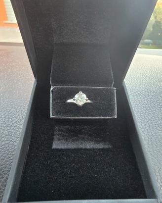 Anello oro bianco con diamante 1.12 carati