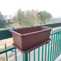 4x Fioriere da 40 cm per balcone con supporto Fior