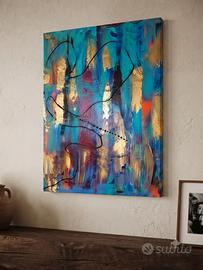 Quadro astratto moderno dipinto a mano