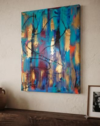 Quadro astratto moderno dipinto a mano
