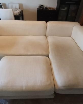 Divano a 3 posti con chaise-longue + poggiapiedi