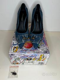 Jeffrey Campbell Bermuda décolleté tacco blu denim