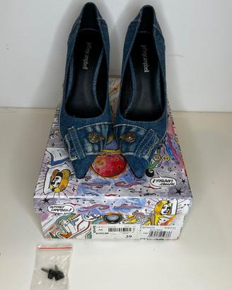 Jeffrey Campbell Bermuda décolleté tacco blu denim