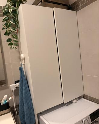 Mobile sopralavatrice IKEA bianco con 2 ante