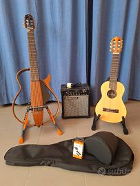 SET Chitarra Silent + Amp + Guitalele + Accessori