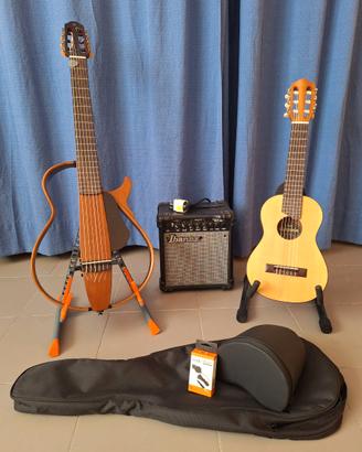 SET Chitarra Silent + Amp + Guitalele + Accessori