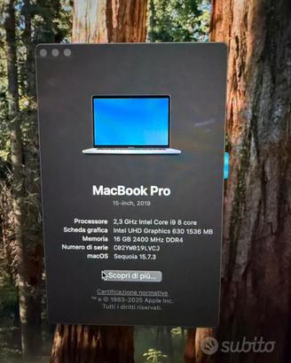 MacBook Pro 16” 2019 Intel Core I9