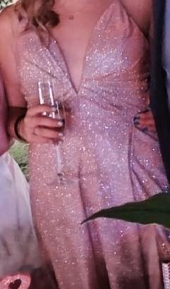vestito elegante come nuovo rosa con brillantini 