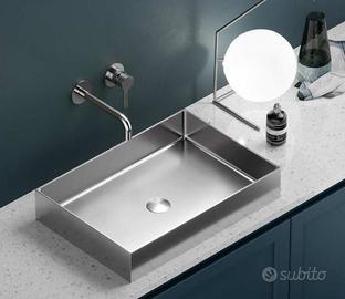 Lavabo da appoggio Saturn Brushed Steel Art.BB9812
