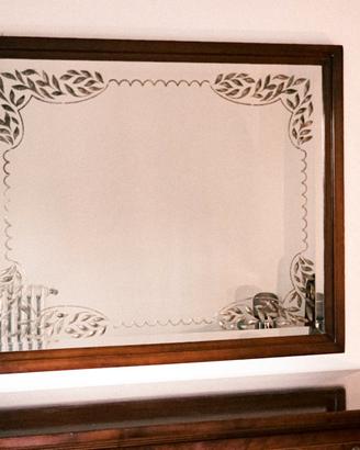 Specchio vero legno antiquariato decorato oro 