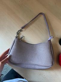 Borsa lilla pattern coccodrillo