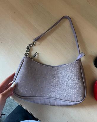 Borsa lilla pattern coccodrillo