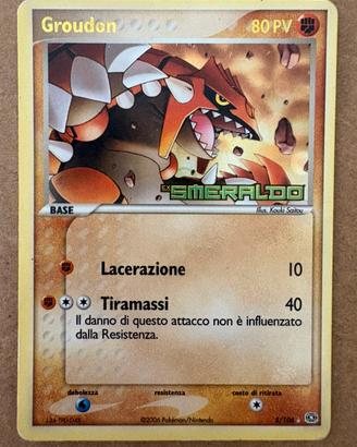 Pokémon Groudon 5/106 EX Smeraldo 2006 Stamped