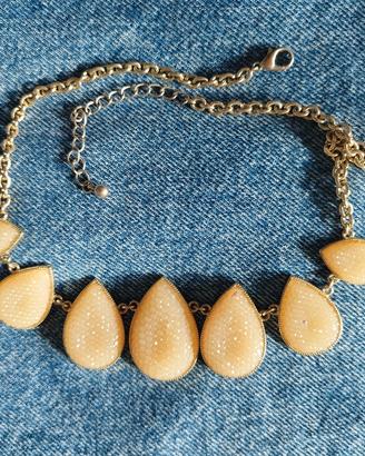 Collana girocollo H&M rosa salmonato e oro 