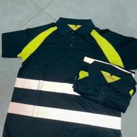 maglia polo ad alta visibilità e fasce riflettenti