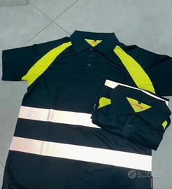 maglia polo ad alta visibilità e fasce riflettenti