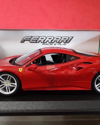 FERRARI 488 GTB RED BBURAGO 1:18 