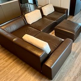 Divano in pelle testa di moro (ribasso)