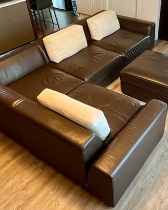 Divano in pelle testa di moro (ribasso)