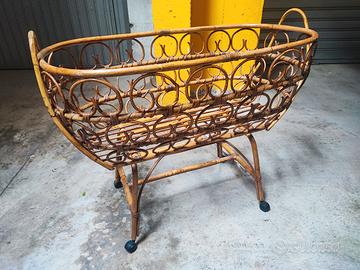 Culla Neonato Vintage in Vimini Bamboo