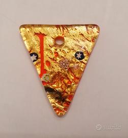 Ciondolo Triangolare Vetro Di Murano. Vintage. 