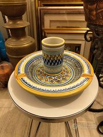 ceramica Deruta dipinta a mano posacenere bicchier